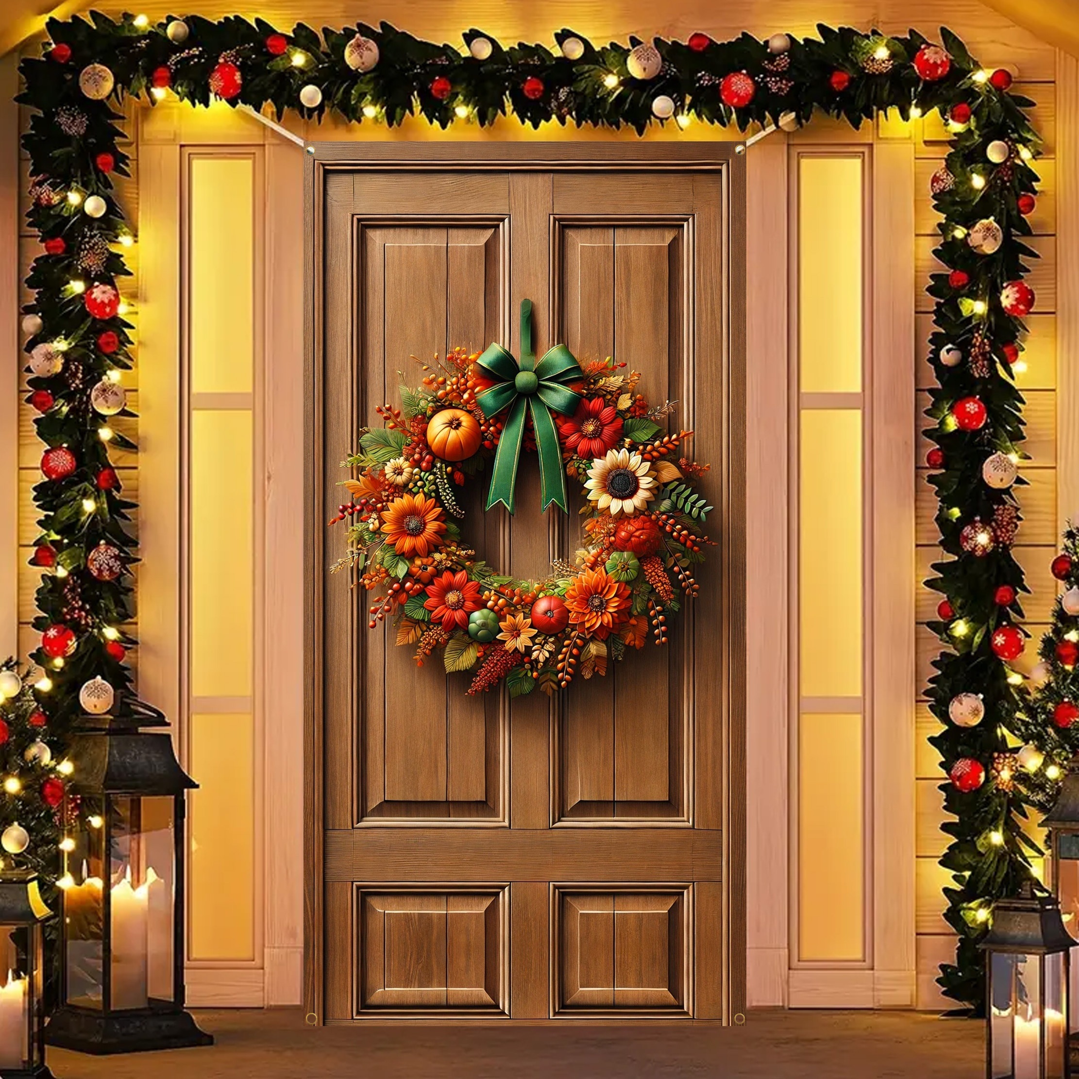 

1pc Thanksgiving Wreath For & Decorations