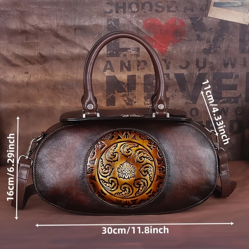 1pc Genuine Leather Saddle Bag for Women, Solid Color, Zipper Closure, Lined, Versatile for Autumn and Winter, Hand Wash/Dry Clean Only