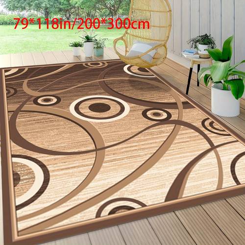 Brown Circle Loop Pattern Carpet Living Room, Non-slip Cushioned Anti-Fatigue, Machine Washable, Suitable For Living Room Entryway Hotel Restaurant Coffee Shop Decoration