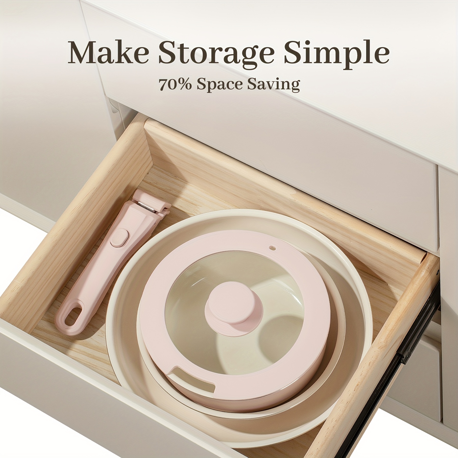 5pcs Ceramic Coating Cookware Set, Non-Stick Pots and Pans