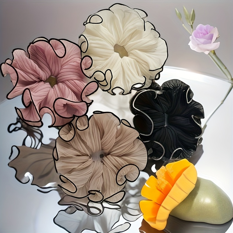 TEMU 4pcs Korean Style Tassel Design Elegant Hair Volumizing Hair Accessories - Korean Style Headbands And Hair Ties, Fashionable Pleated Ties For