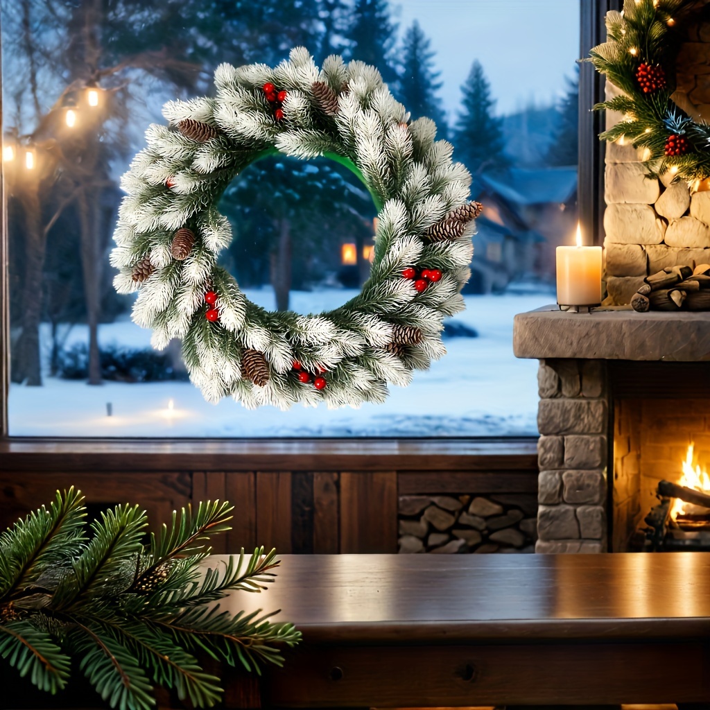 2024 christmas wreath 18 8 durable plastic garland - Temu Canada