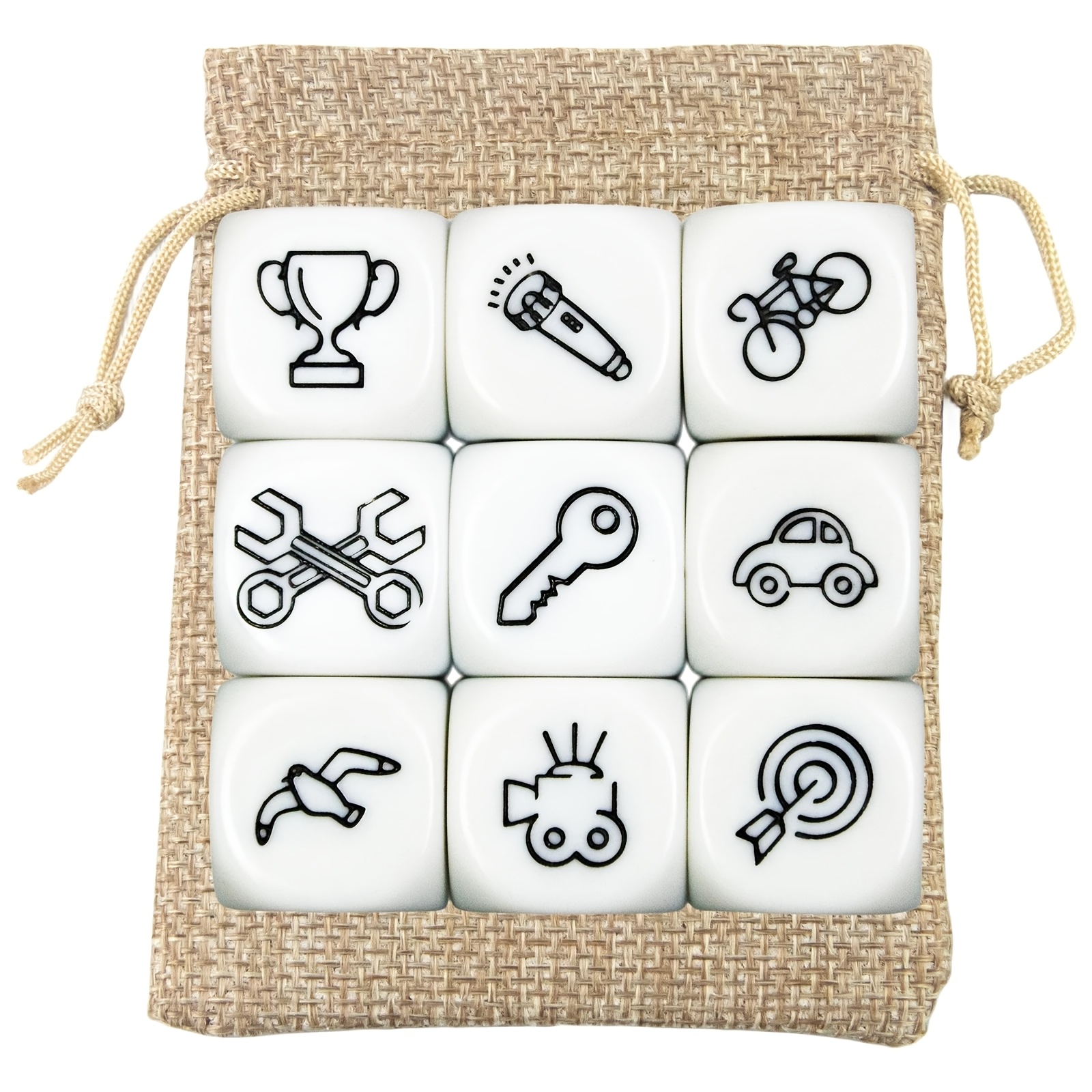 E-shop 9-teiliges Würfel-Set, -Geschichtenkartenwürfel, perfektes Geschenk für Weihnachten, Thanksgiving, Ostern, Halloween, lustige