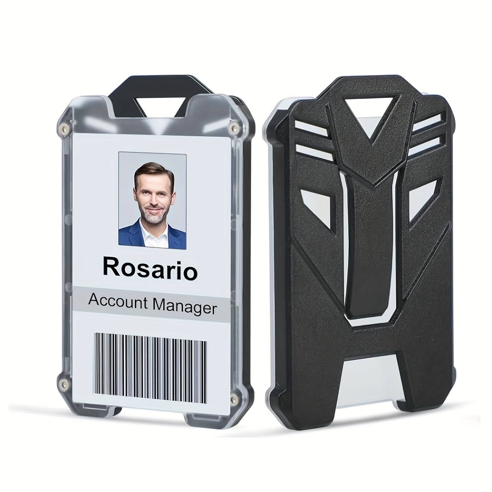 

Heavy-duty Vertical Id Badge Holder With Portable Travel Wallet Clip - Multifunctional Clear Credential Case For Work Badges, Credit Cards, Reinforced With Durable Other Materials