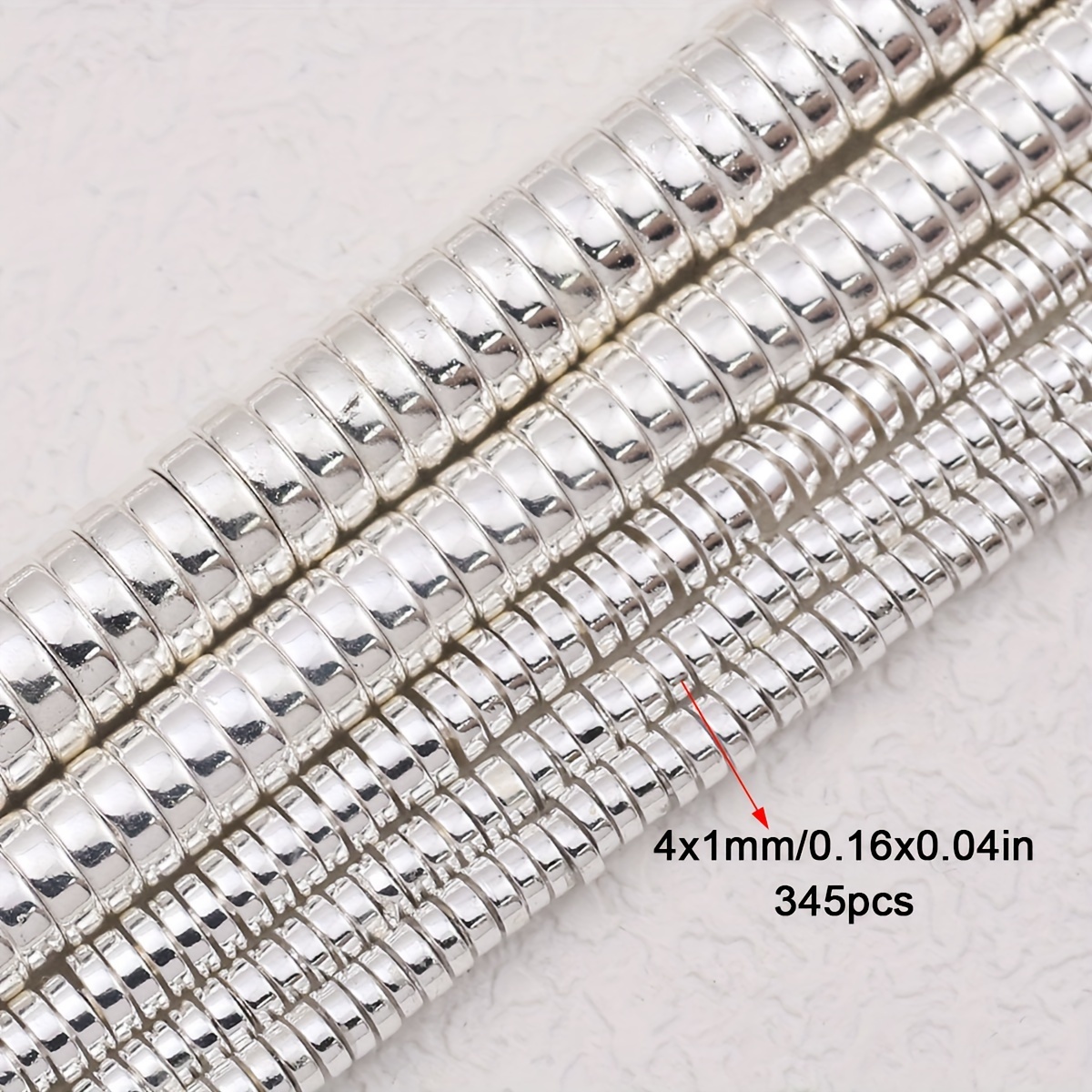 TEMU A Multi-colored Flat Round Spacer Bead Made Of Natural Hematite With Holes For Making Handmade Diy Bracelets, Necklaces, And Jewelry Accessories, In 3/4/6/8mm Sizes.