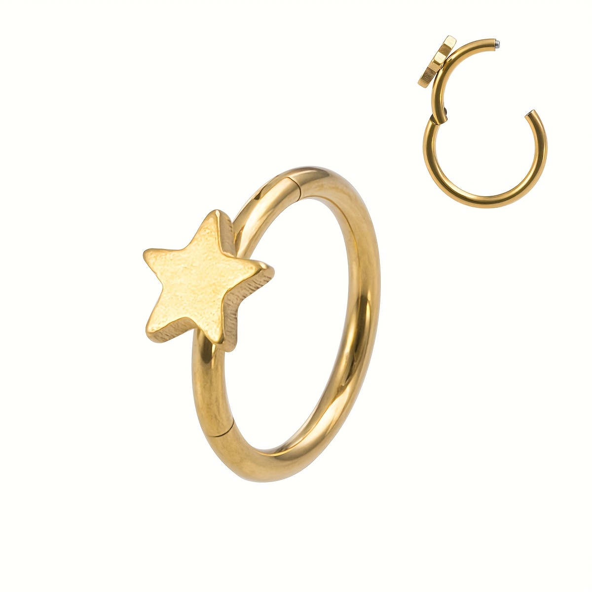 Star Heart Cross Hoop Earrings, Nose Rings Set