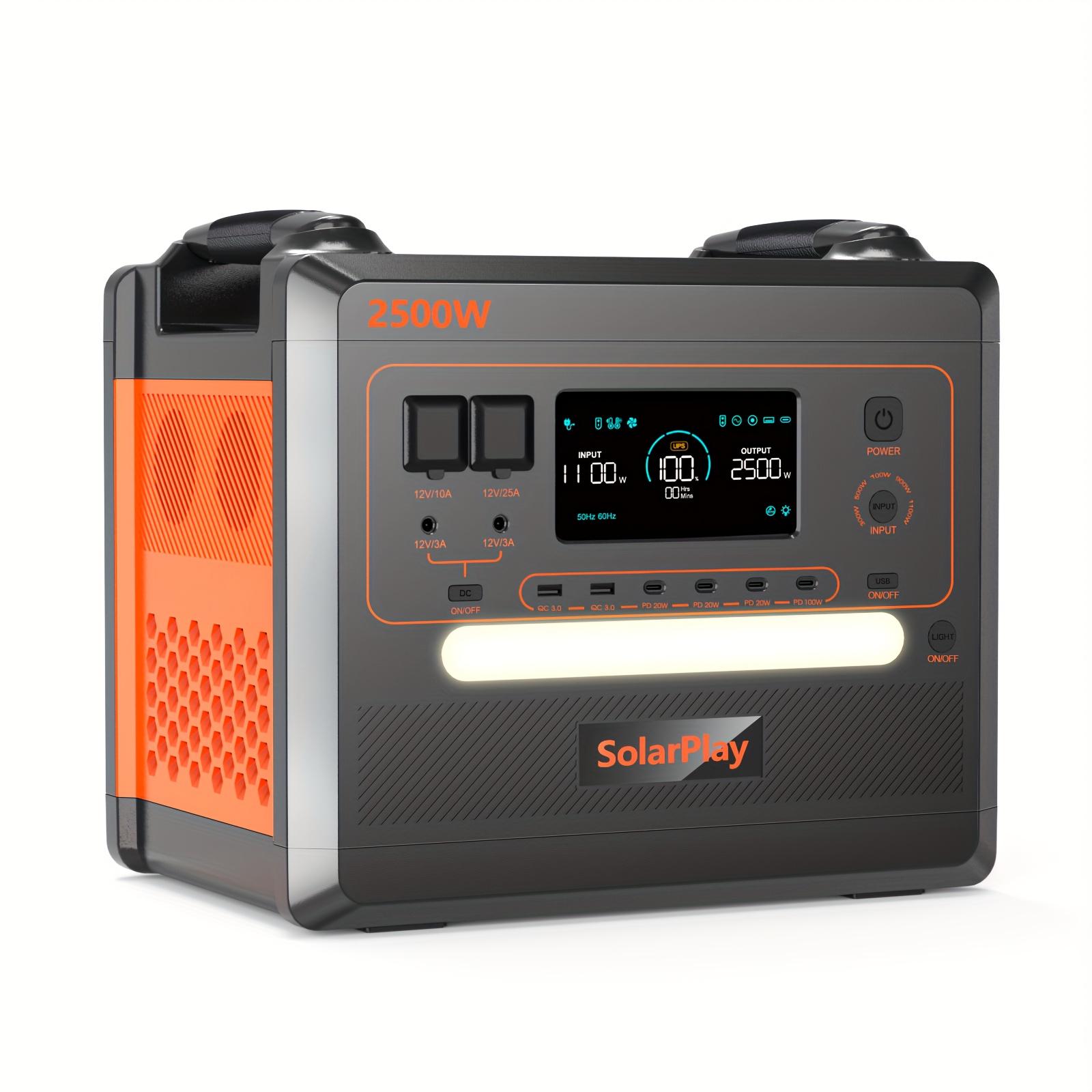 Temu – TEMU Portable Power Station, 2304wh/2500w Large Capacity Power Station, 4 Ac Power Sockets ( 4800w), Emergency Power Station For Home, Camping, And