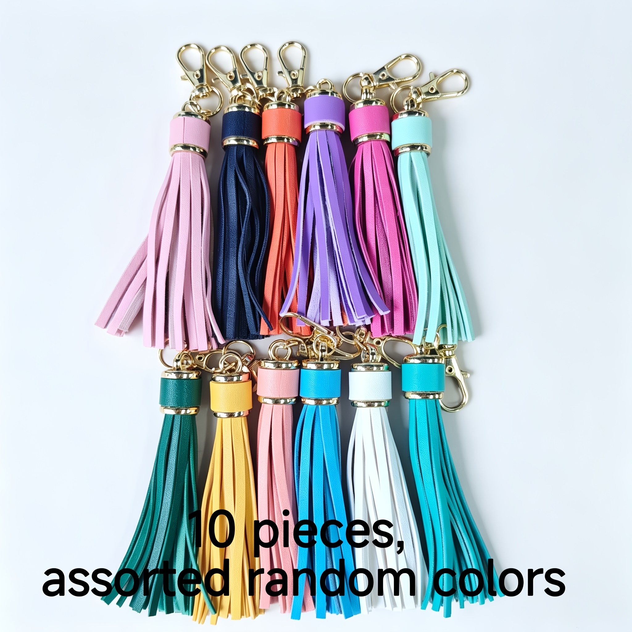 10pcs Vibrant Tassel Keychains - Colorful Faux With Lobster Clasp, Ideal For Women's Bags & Gifts, Perfect For Mother's Day, Festive Accessory| Design|durable Keychain