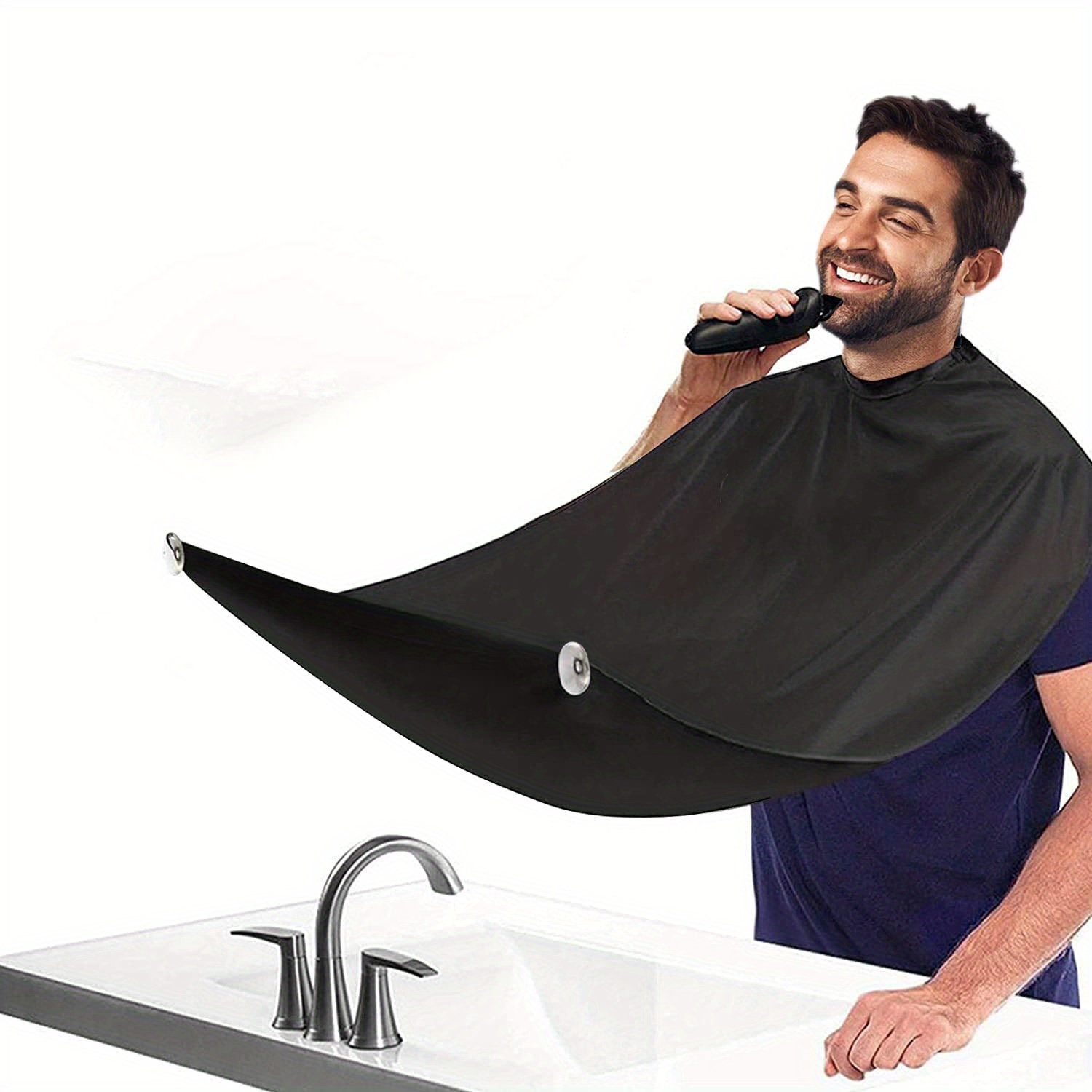 Image of 1 Set Apron For Men, Gift Beard Trimming Catcher Bib For Shaving & Hair Clippings, Hair Catcher Grooming Cloth, Suitable For Birthday And Festival Gifts