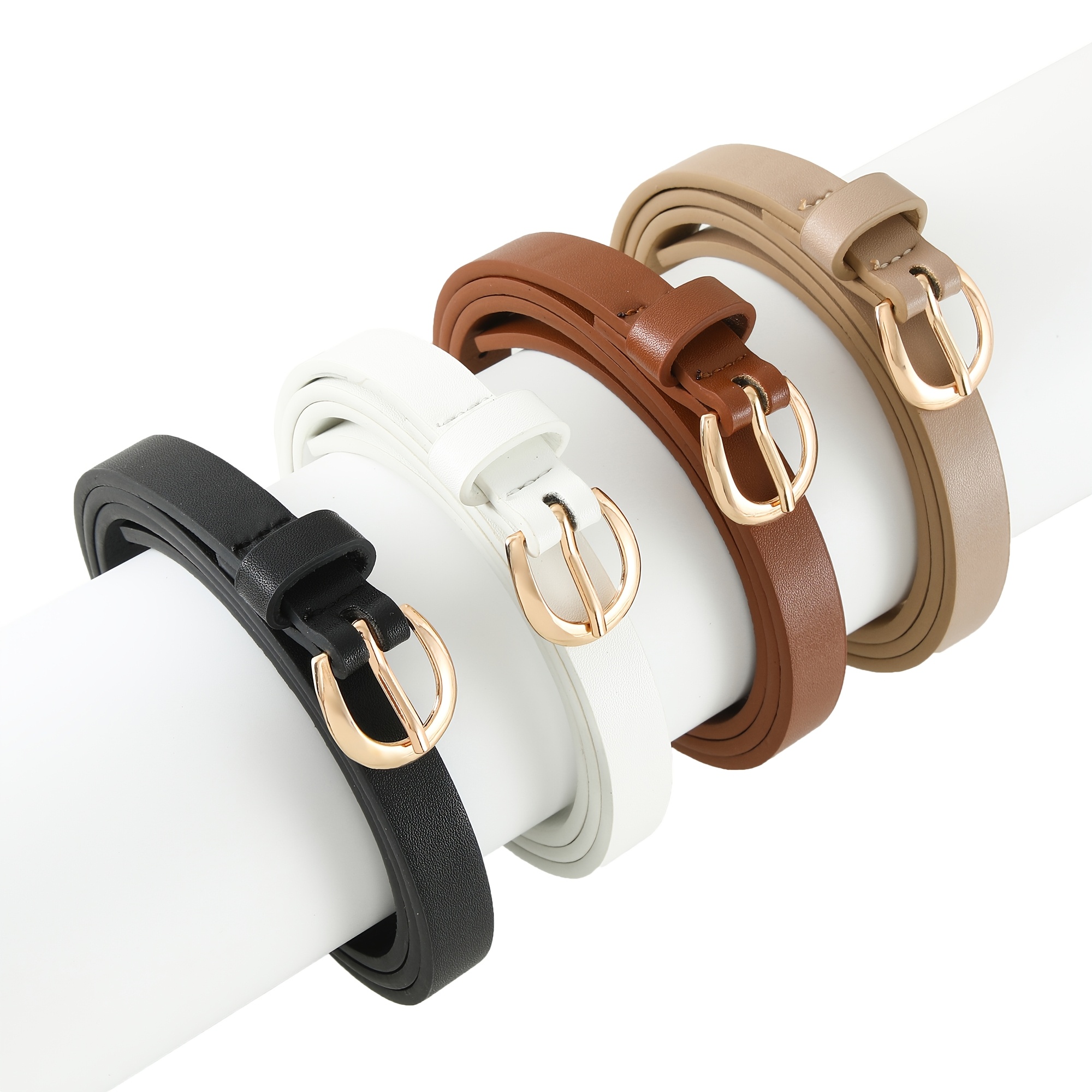 4 pack women skinny belts jeans dress thin waist - Temu Mauritius