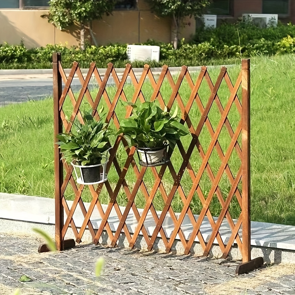 TEMU 1pc Of 27.56×78.74 Inches Retractable Fence, Adjustable For Outdoor Balcony Decoration/ Small Area Enclosure/ Vegetable Garden Protection Scene,
