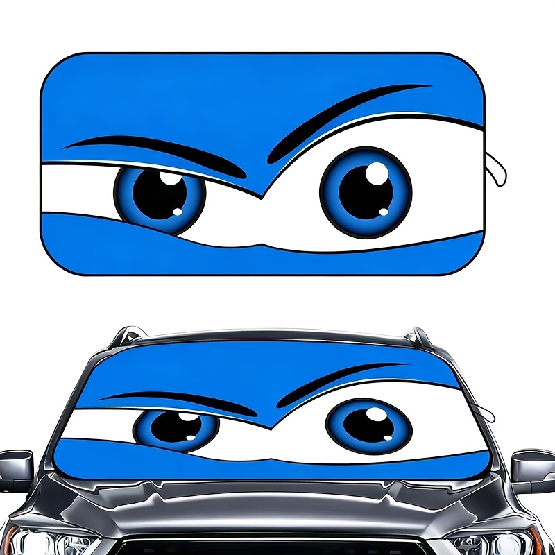 TEMU Car Sunshade Visor Blue Eye Shade Uv Protection Car Interior Sun Protection Anti-sunburn Summer Shading Heat Insulation Foldable Sunshade Car