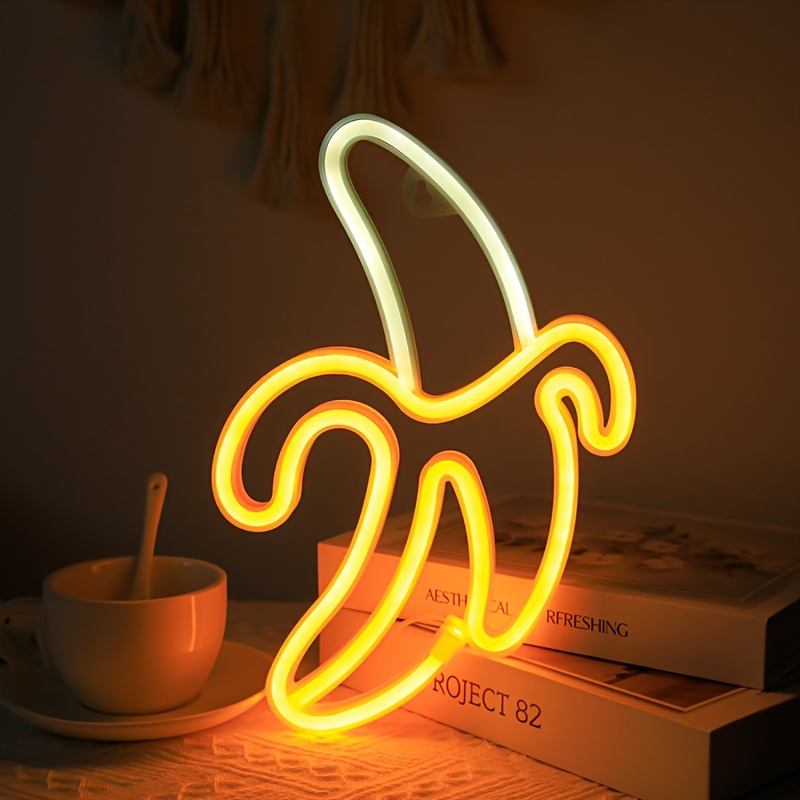 TEMU 1pc, -shaped Neon Light, Usb Or 3 Aa Batteries, With A Hook, Suitable For Room Wall Decoration Lighting, Night Light, And As A Gift For Festival