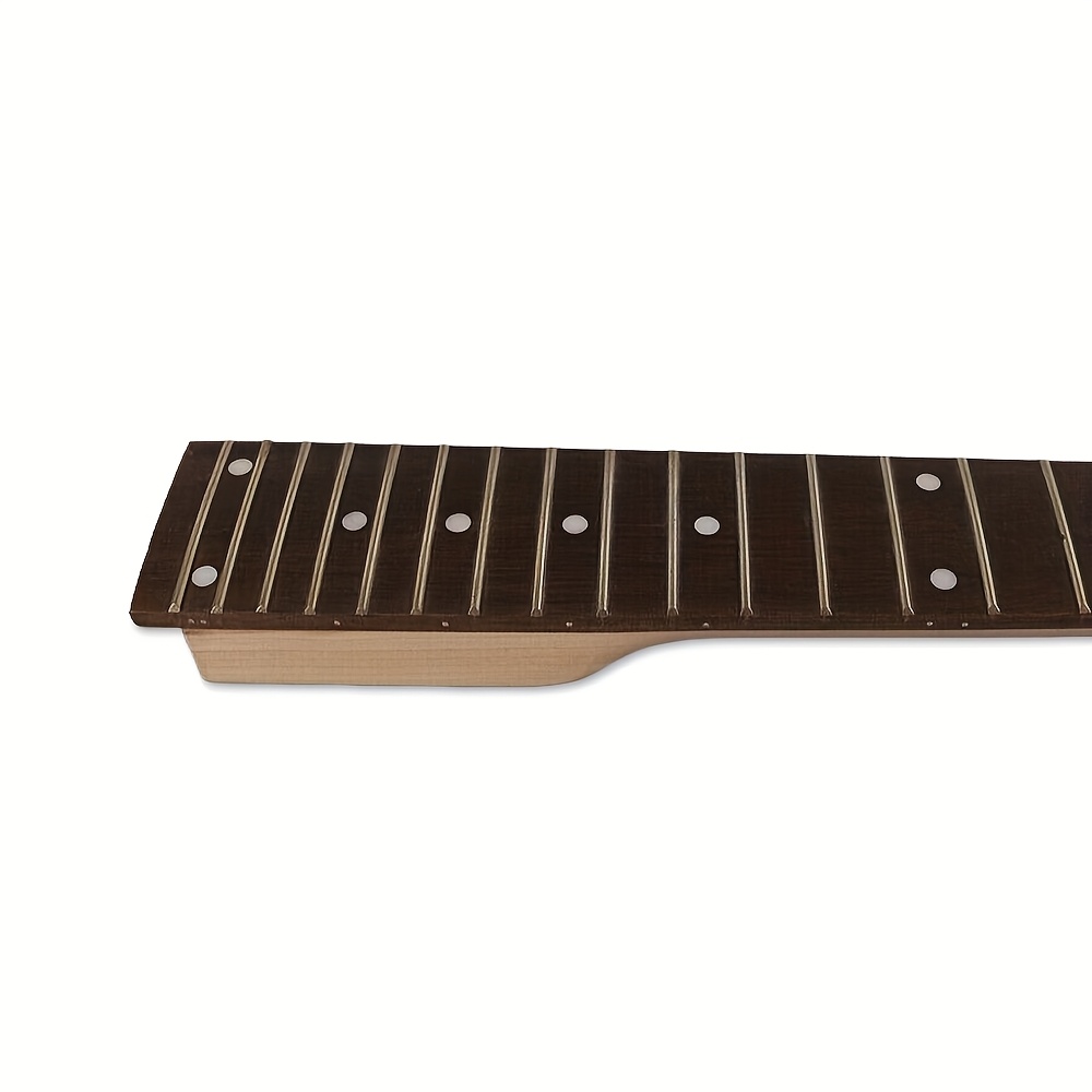 [Reversed Head | Unfinished Wood] 24 Frets, 25.5 Inch, Unfinished Maple Wood, Rosewood Fretboard, Left Side Dots Banana Reversed Head Maple Guitar Neck | DIY Repair & Upgrade Replacement Guitar Parts for Electric Guitars, DIY Guitar Upgrade | Reversed Headstock Design