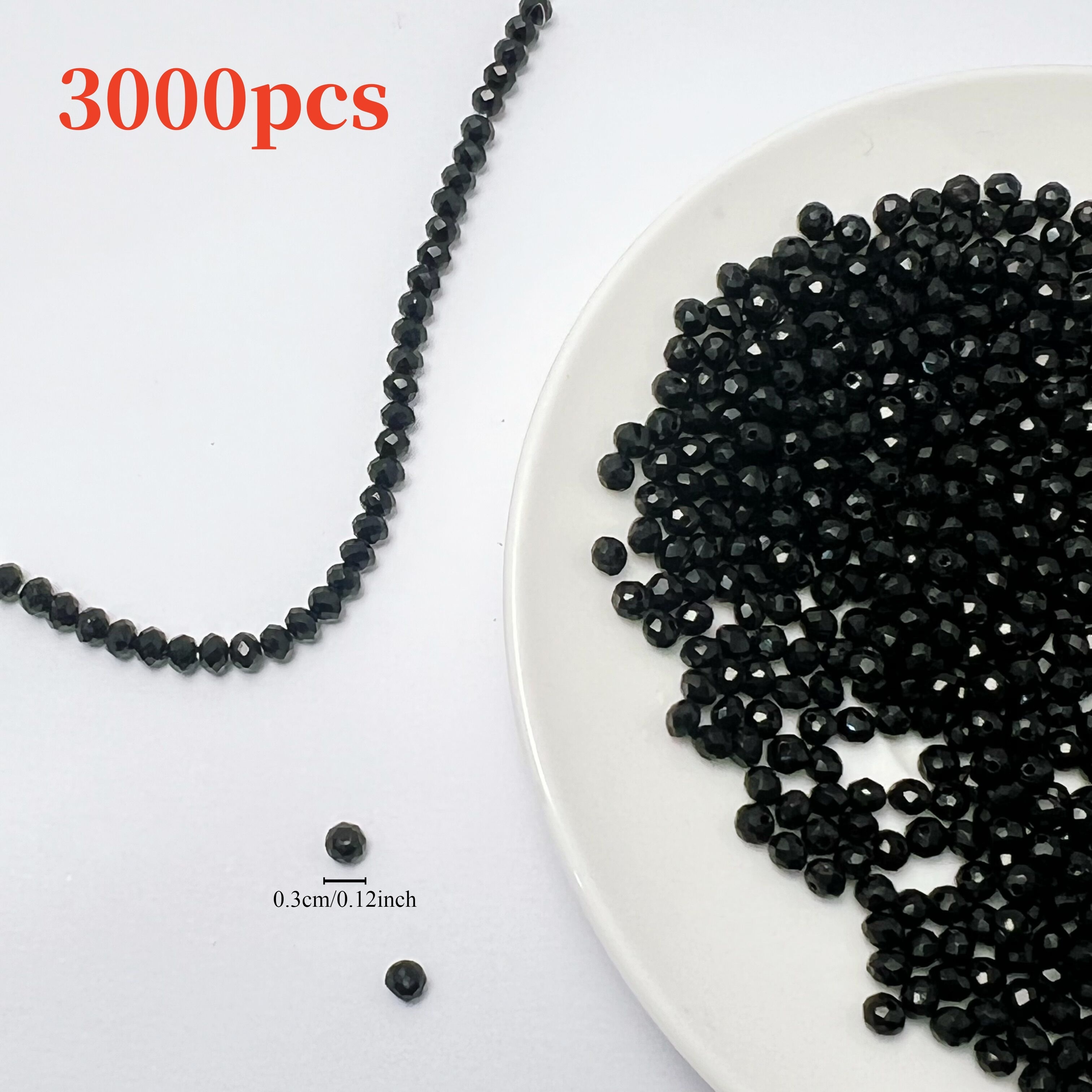 TEMU 1000/3000/5000 pezzi di perline distanziatrici in vetro da 3 mm per di gioielli