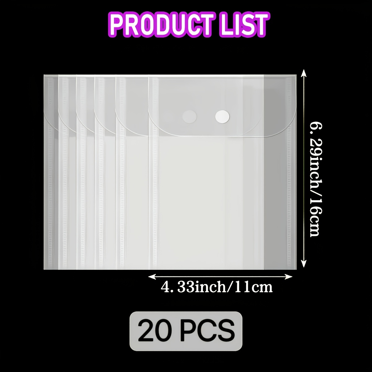 TEMU 20pcs Transparent & Suitable For Scrapbooking Die-cut Storage Pouches With Compatible Die Templates - Pvc Document Envelopes For Card-making,