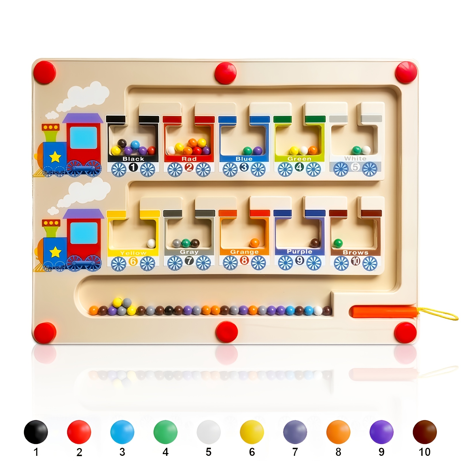 TEMU Magnetic Maze Toy, Wooden Toys For Kids, Educational Games For Children, Brain-training Magnetic Toys, Toys That Improve Cognitive ,