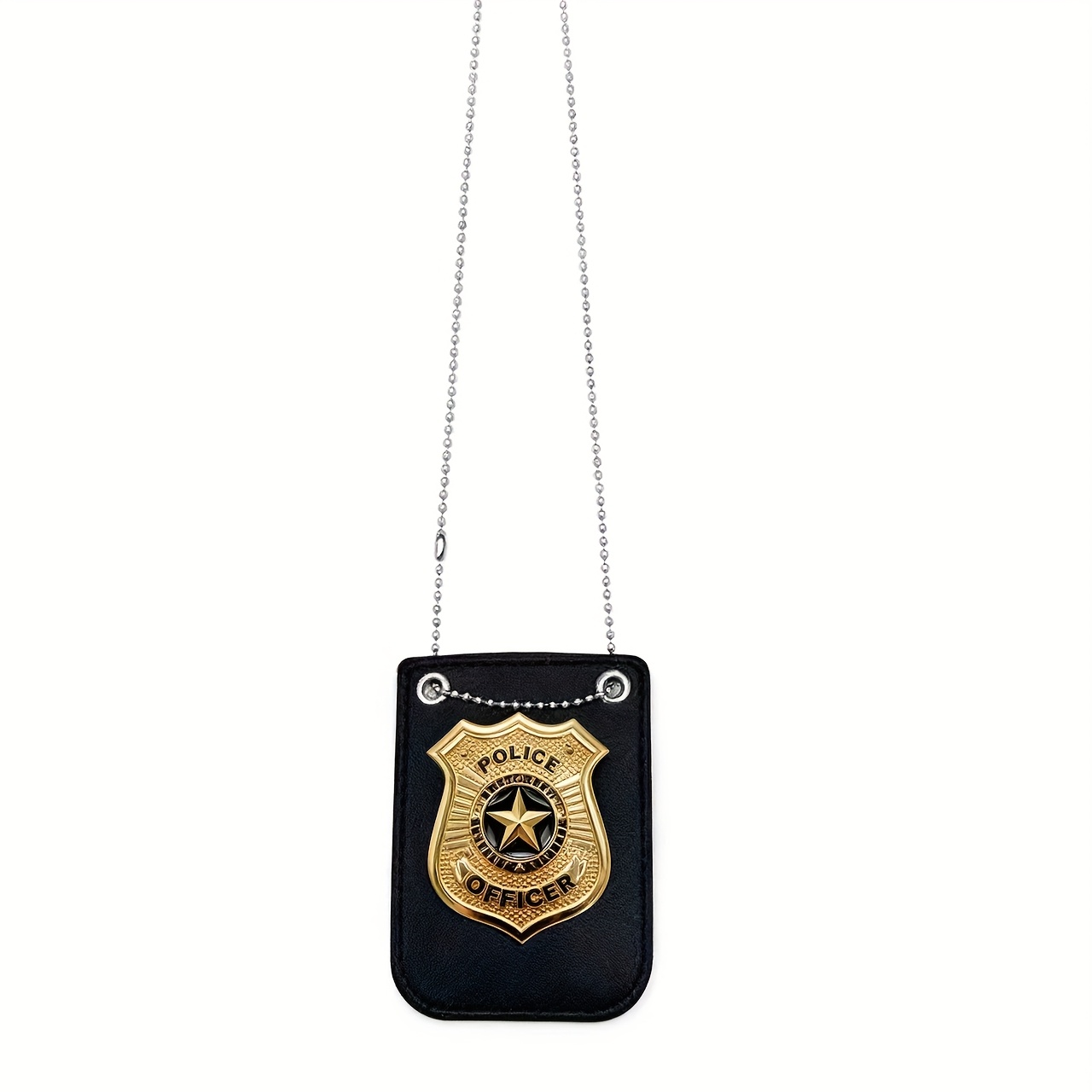 Western Sheriff Deputy Prop | Faux Leather And Metal Badge For Halloween, Christmas, For Party & Cosplay, Without Battery