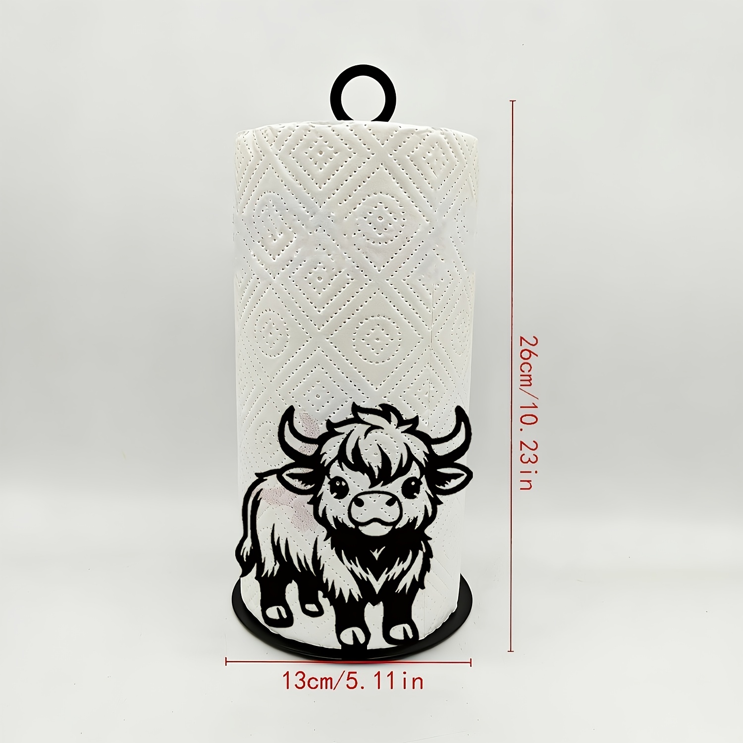 TEMU Un portarrollos de papel higiénico de metal con forma de vaca de las , con un exquisito diseño hueco de hierro, para usar de . Es para decorar