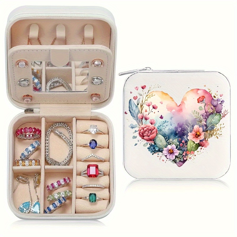 

1pc Jewelry Box , Portable Size Organizer For , , Necklaces, Non-washable,