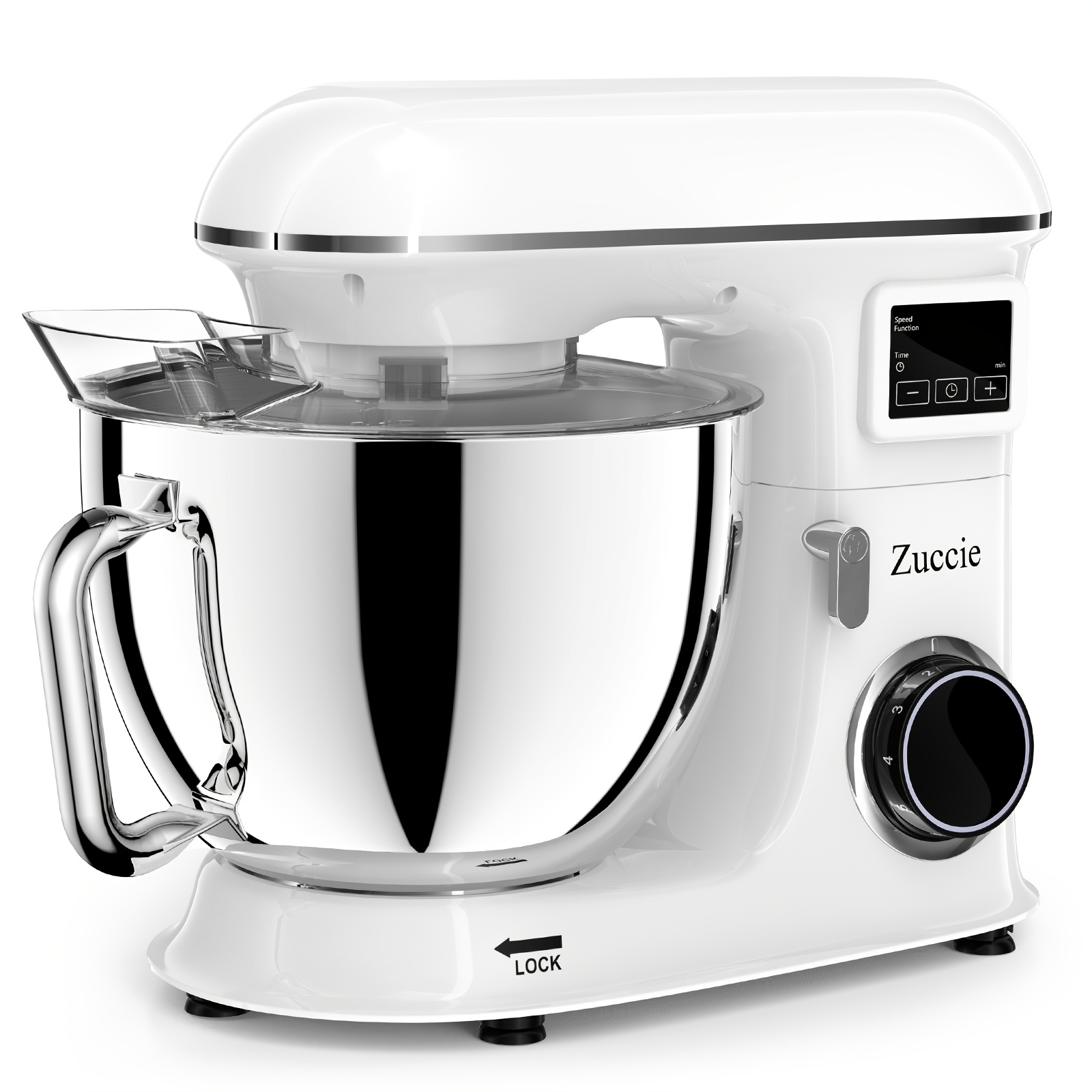 Image of 8l Upright Mixer, 2000w Kitchen Dough Mixer, Led Touch Screen Timer Function, 6-speed Electric Home Mixer With Bowl, Dough Hook, Whisk And Mixer