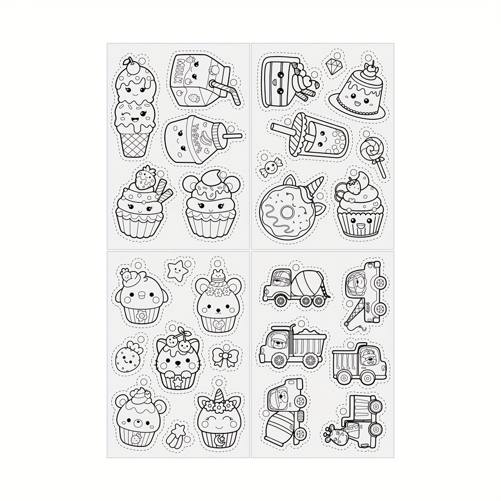 Image of Jewelry Making Kit Rs026 Daily Coloring Heat Shrink Sheet 4pcs Set Shrinkable Plastic Sheet Handmade Earrings Finger Making Christmas Gift Valentine's Day Gift Material Package