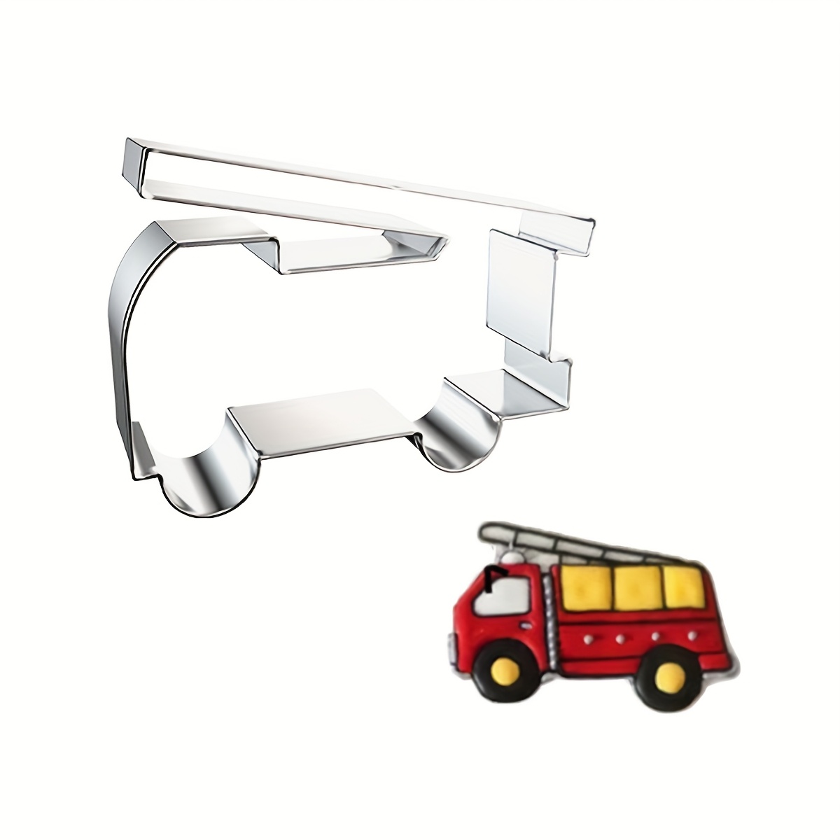 Fire Safety Appliance Stainless Steel Biscuit Mold Fire Truck Cake Mold 1pc