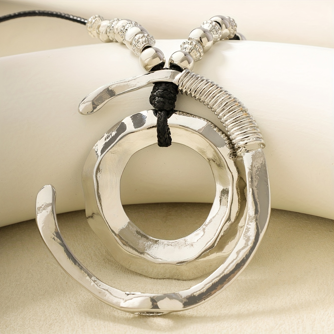 Women's Punk-Inspired Irregular Geometric Circular Pendant Necklace