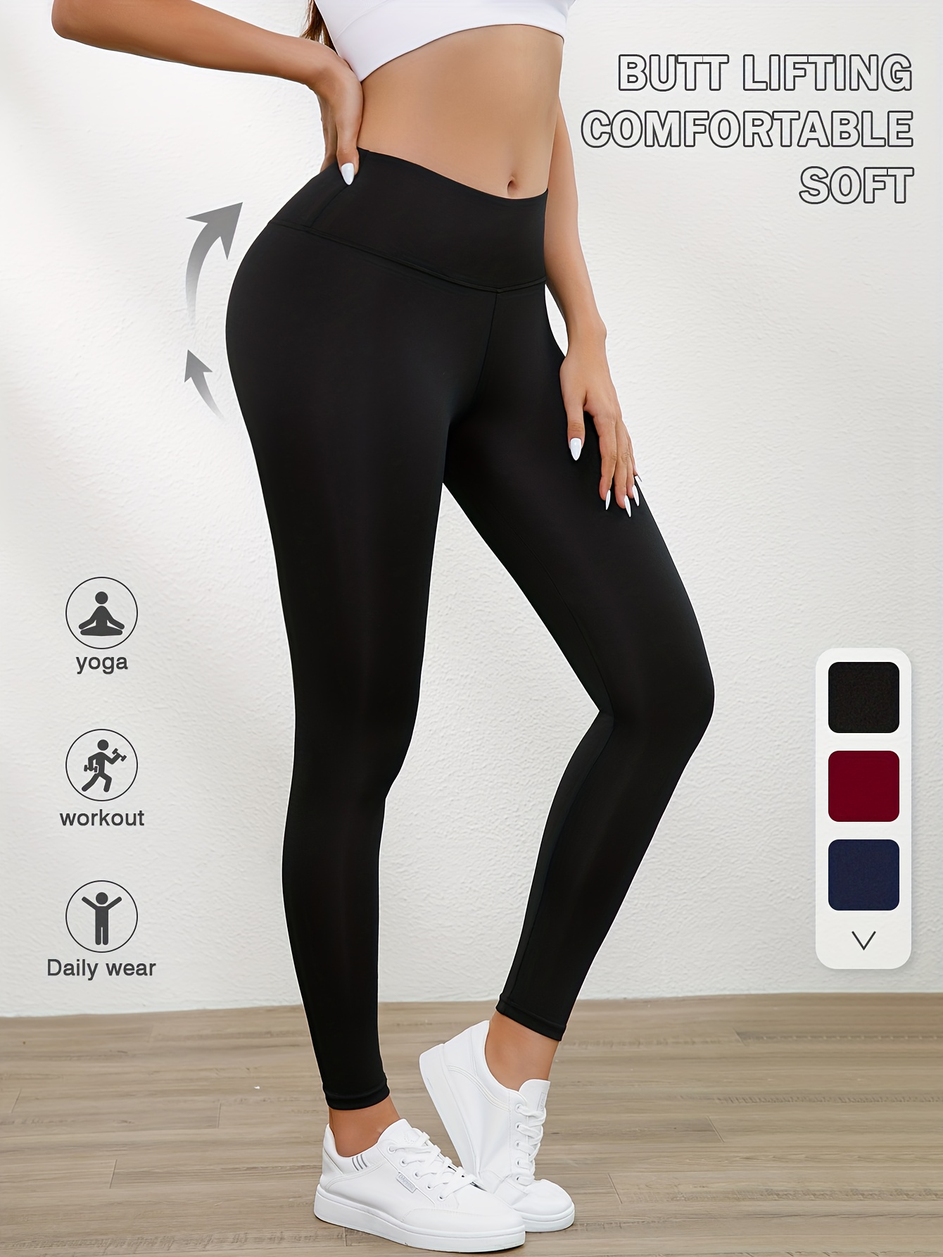 full coverage tummy yoga pants   lifting high elastic solid color gymnastics workout for running pilates gym fitness machine washable   non sheer workout  