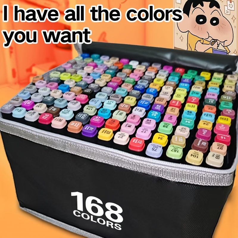 

168 Color Markers, Artist's Markers, Art Markers For Painting, Coloring, Drawing And Sketching, Chisels And , Great Gift Ideas