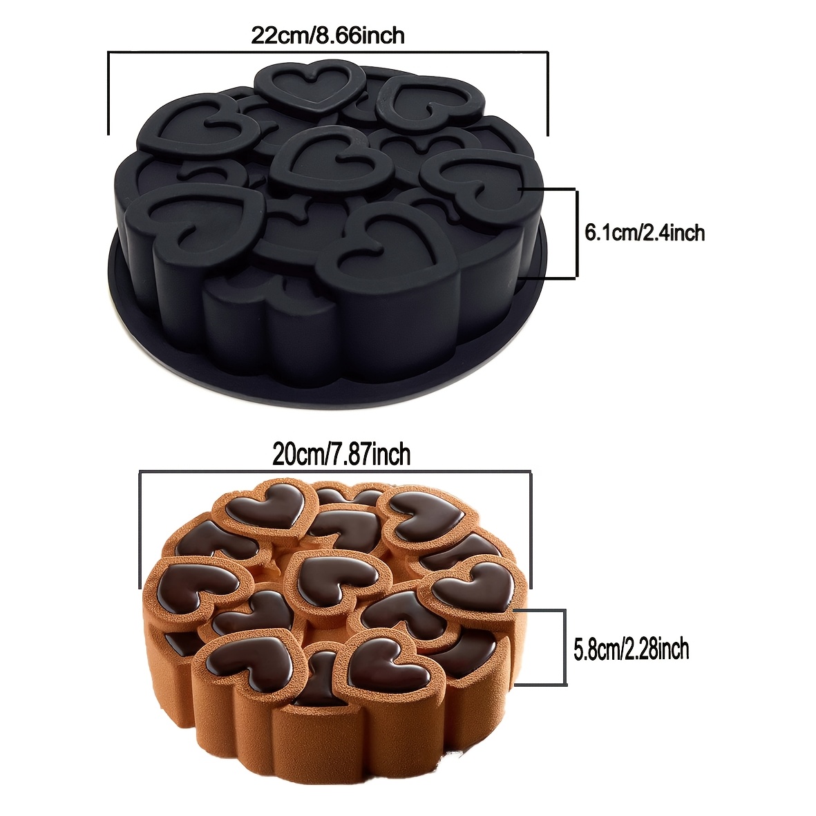 Image of Valentine's Day Single- Heart-shaped Mousse Silicone Mold Food-grade Easy-peel Heat-resistant French Mousse Cake Mold