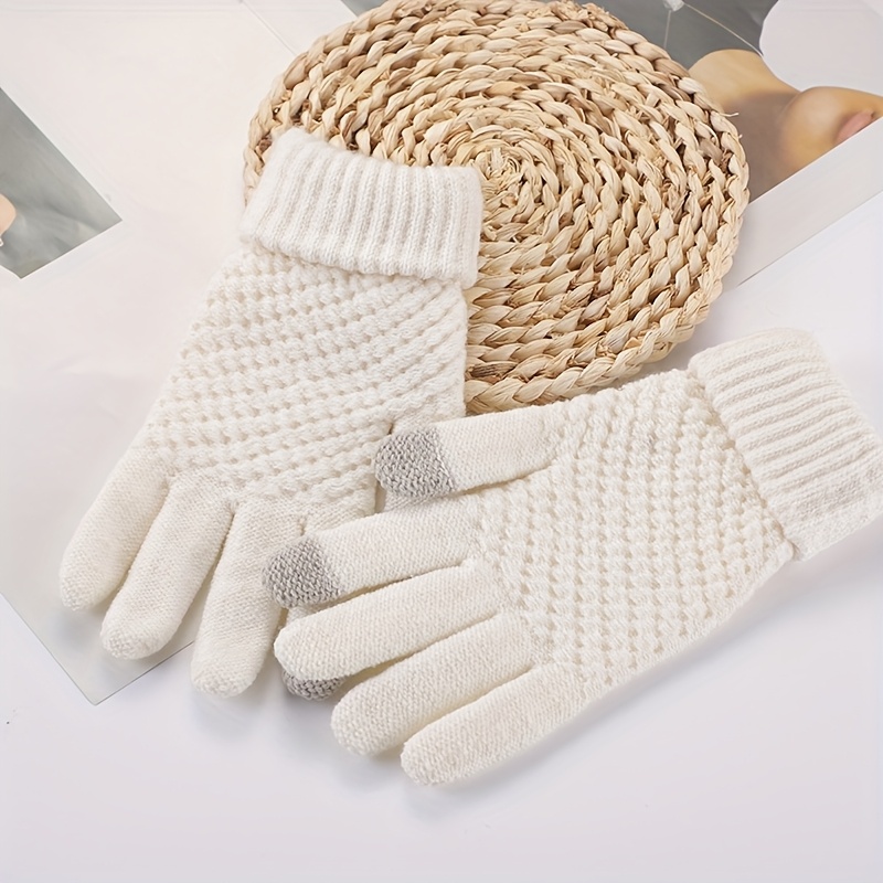 1 Pair/4 Pairs Winter Touch Screen Gloves For Women, Cold-proof Thickened Warm Plush Lining, Suitable For Fingerless Driving, Running, And Texting In Cold Weather