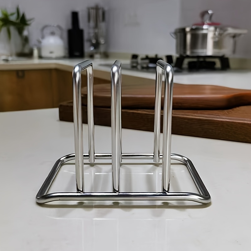 

304 Stainless Steel Cutting Board Rack Cutting Board Rack Modern Simple Household Storage Rack Thickened Double Compartment Storage Pot Lid Rack