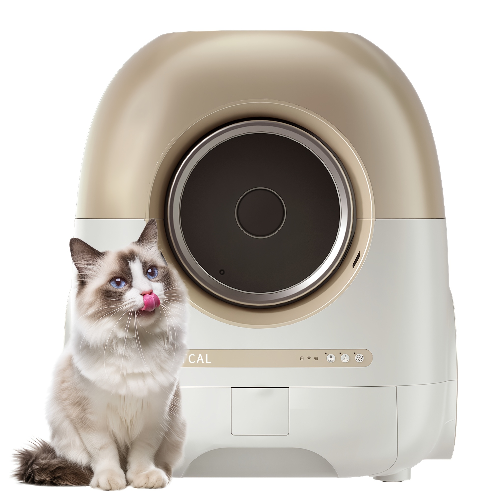 TEMU Omcpet Automatic Cat Litter Box Self Cleaning, Large Self Cleaning Cat Litter Box For Multiple Cats, Odor Removal With Air Duct/anti-pinch/with Litter Bag/mats, App Control For