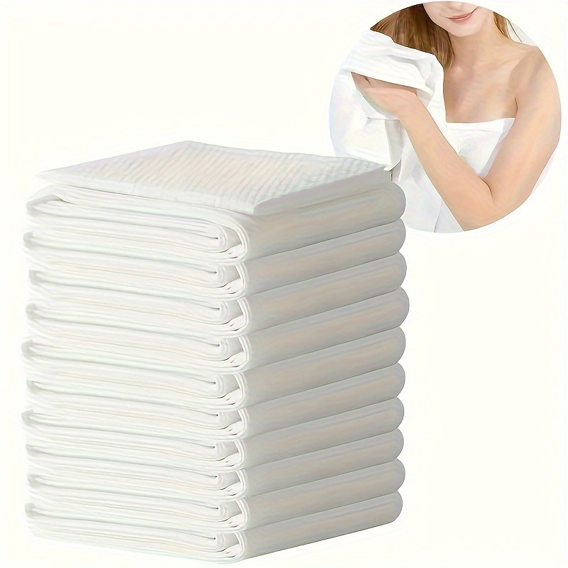 

100pcs Disposable Absorbency Towels - , Rectangular, , -pilling, Knitted , 60gsm, For & Camping / Bathroom Spa Use, Portable Towels