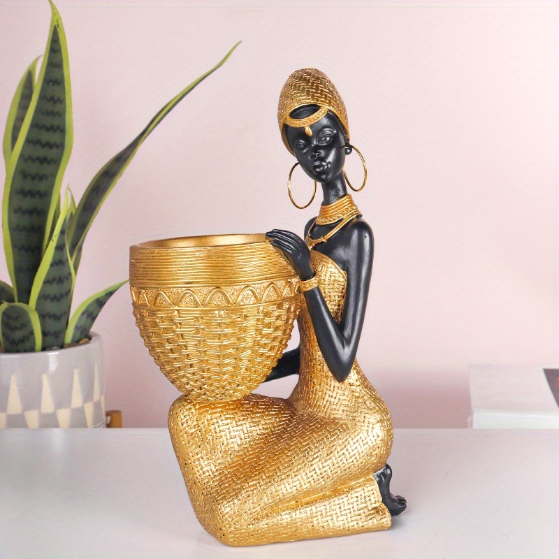 escultura de resina em estilo tribal   -   de armazenamento   decorativa multifuncional para  , entrada, quarto, prateleira de livros,    , uso interior e exterior, não necessita de eletricidade, perfeito para o  , halloween,   de graças, dia   namorados e muito mais, decor  de quarto   | decor  de estilo tribal |  sanato detalhado, decor  de casa africana, estátua/estátua para decor  de casa,   para decor  de Detalhes do produto 4