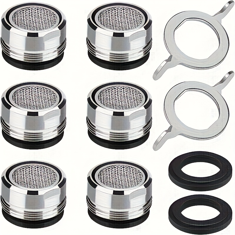 Image of Faucet Attachment Filter Plated Faucet Aerator With Washer With Wrench- Male Thread Suitable For Bathroom And Kitchen Sinks, Reducing , Replacement Parts, Essential For Home Renovation