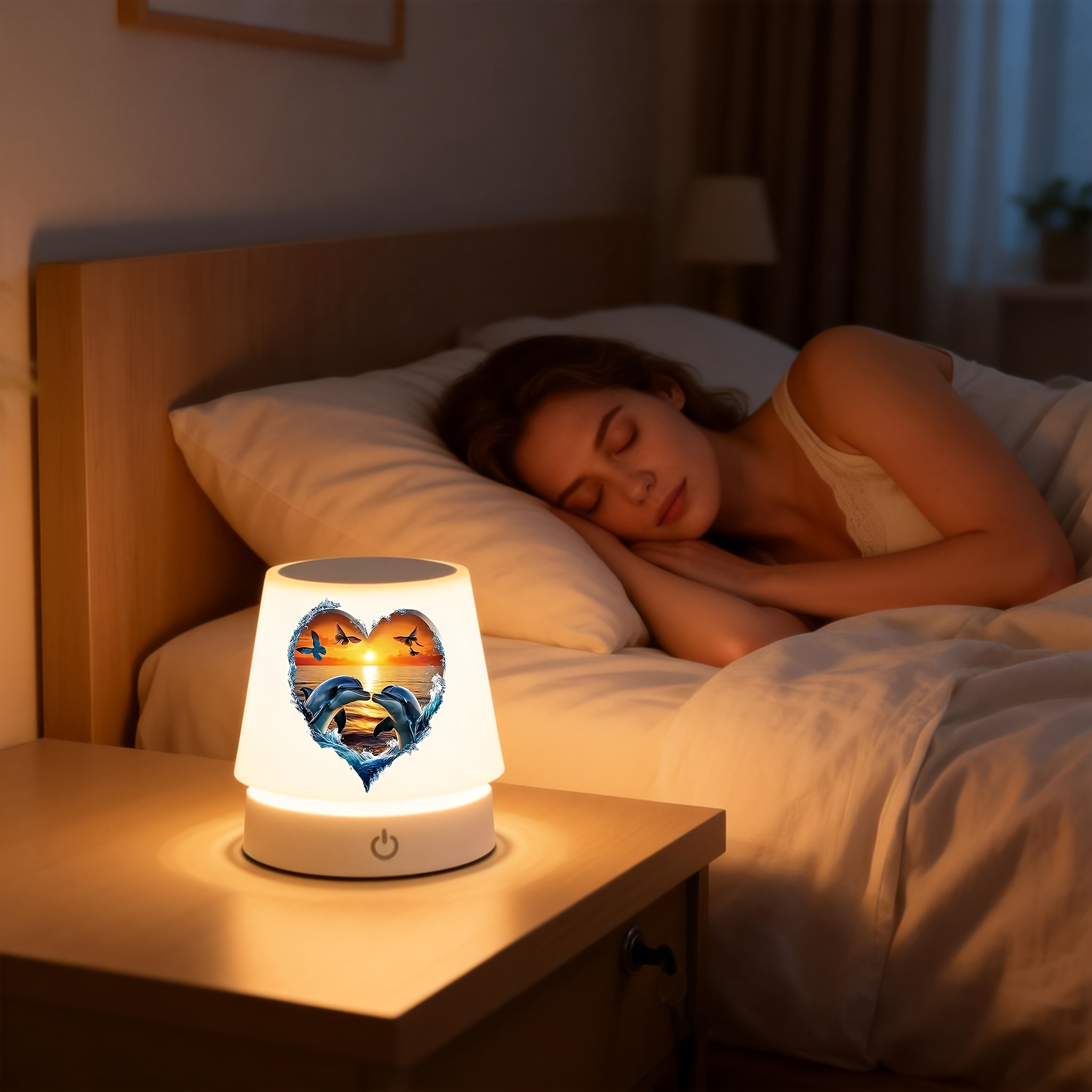 Dolphin Rechargeable Desk Lamp, Height-Adjustable LED Mood Light