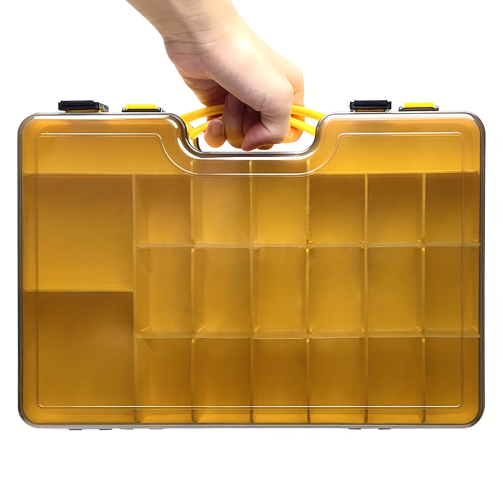 

Plastic Multipurpose Storage Organizer Case - Non-waterproof, Various Compartments, Portable Deck Box For Tools, Hardware, Electronics Accessories - Snap-lock Closure System
