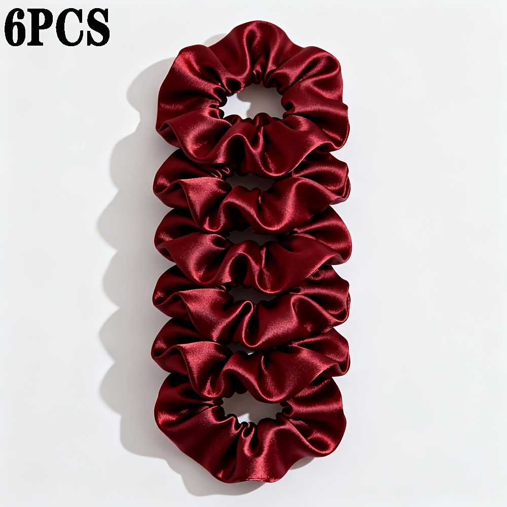 6pcs Per Pack. Red Wine-colored Large Hairband Hairband Set, Women's Curly Hair Accessory, Easy Fabric Hairband Hairband String Women's Accessory