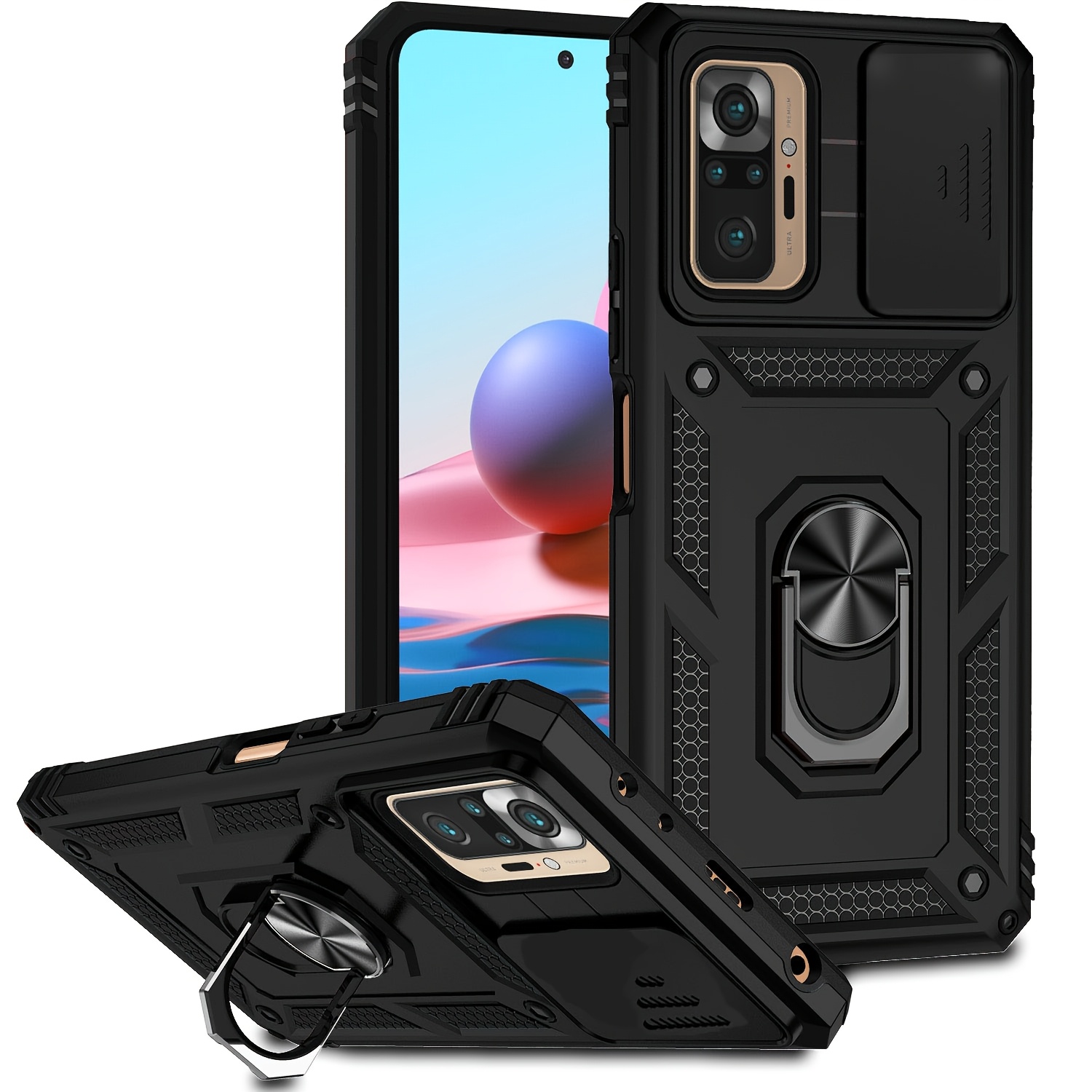 TEMU para teléfono: para Redmi Note 10 Pro 4G / Redmi Note 11s, antigolpes con protección de lente y cubierta trasera