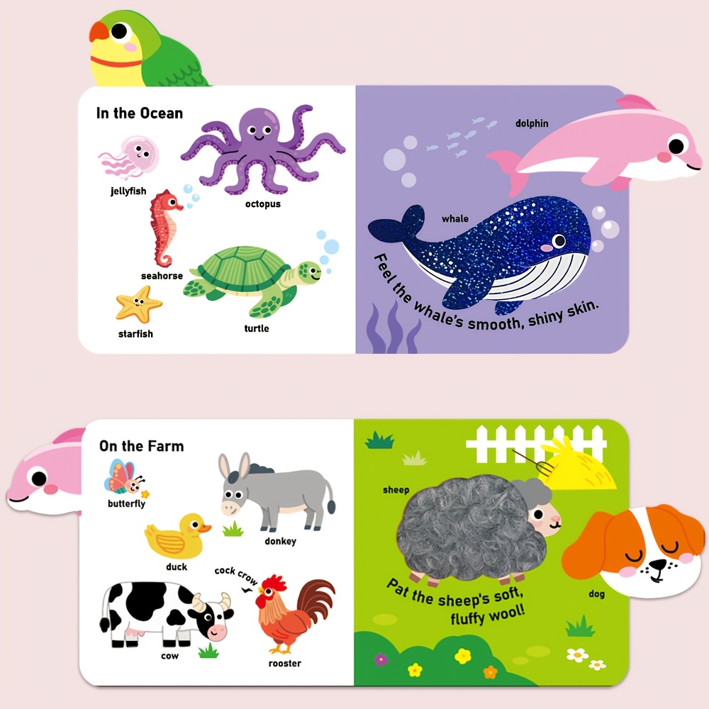 Sensory Touch-and-Feel Animal Board Book for Toddlers