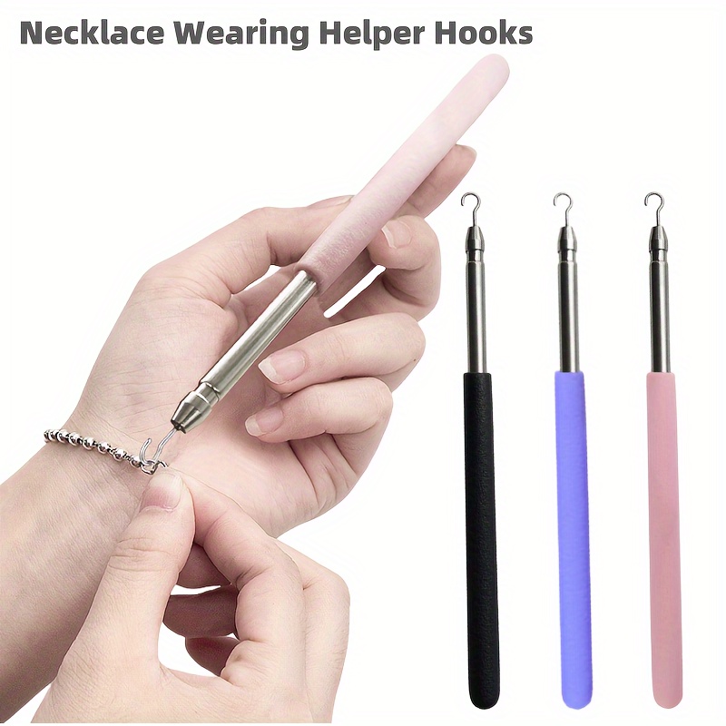 

Stainless Steel Jewelry Helper Tool - Easy Bracelet & Necklace Fastening Hook, Compact Metal Aid For Effortless Wear