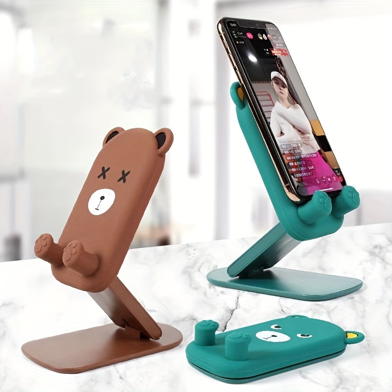 

Foldable Cartoon Animal Phone Stand, Abs Material, Adjustable Desktop Mobile Holder, Universal Bracket For All Smartphones And Tablets