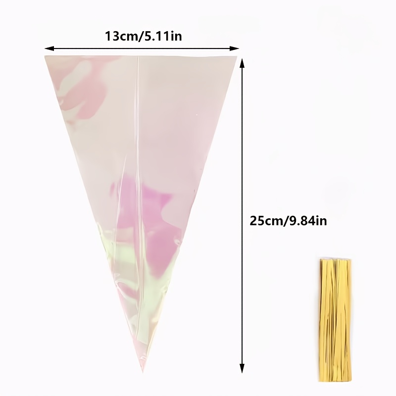 TEMU 12 Pezzi Set di Sacchetti Trasparenti Colorati a Forma di - Sacchetti di Plastica Trasparenti con , Ideali per Confezionare Lollipop, Caramelle,