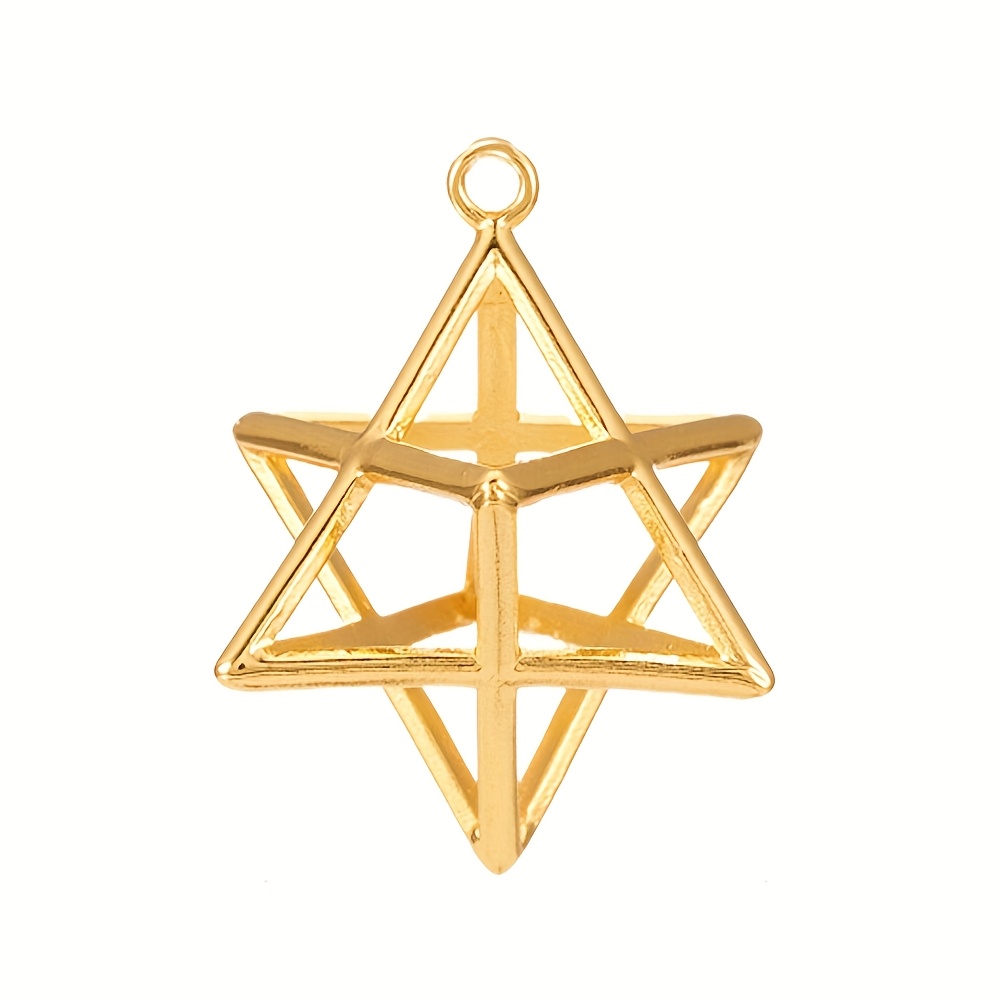E-shop Messinganhänger, -Stern-Anhänger, Goldfarben, Geeignet zur Dekoration von Schlüsselanhängern und Ohrringen, 37x27.5x32mm, Loch: 2mm