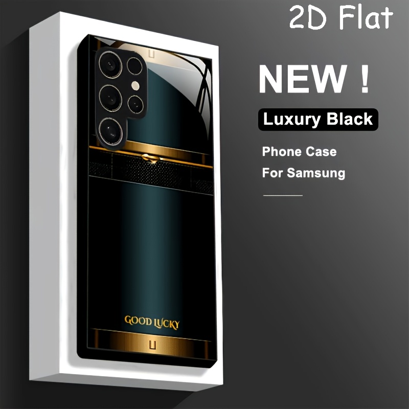 TEMU Phone Case: 2d Flat Style Black And Men's Business Phone Case, Suitable For Galaxy S26, S26 Plus, S26 Ultra, S25, S24, S23, S22, S21, S20, Note
