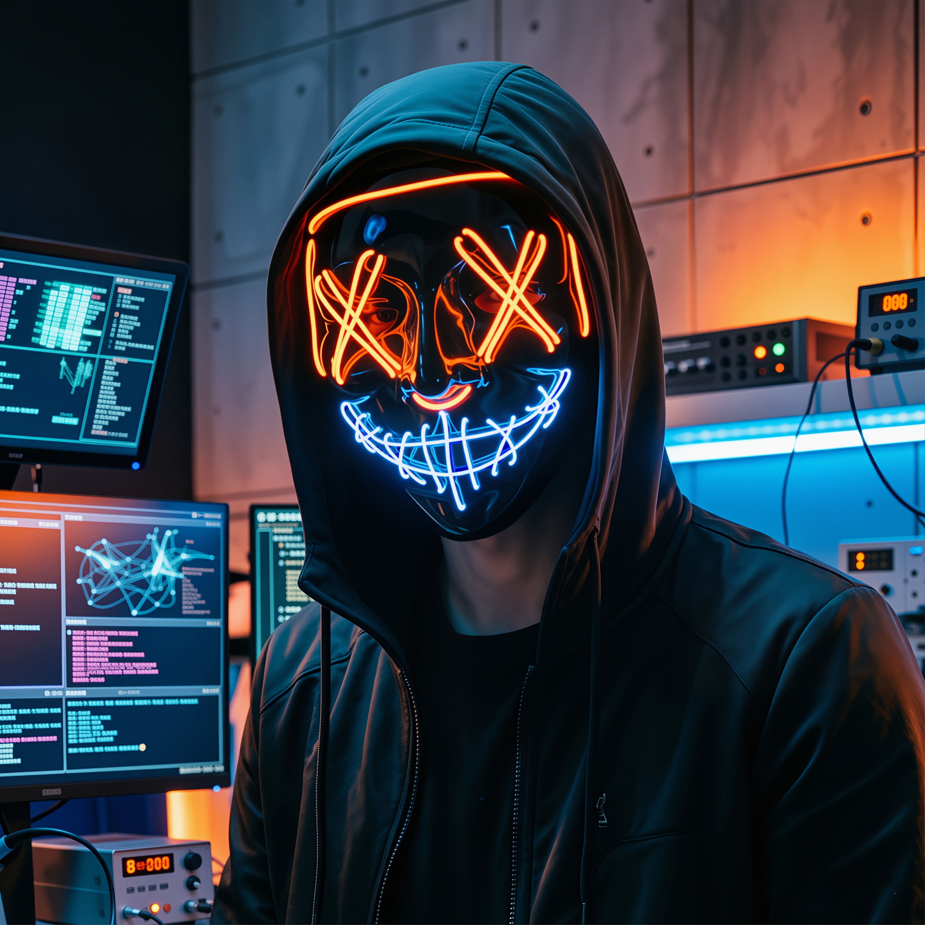 led cyberpunk mask sold on Temu United States