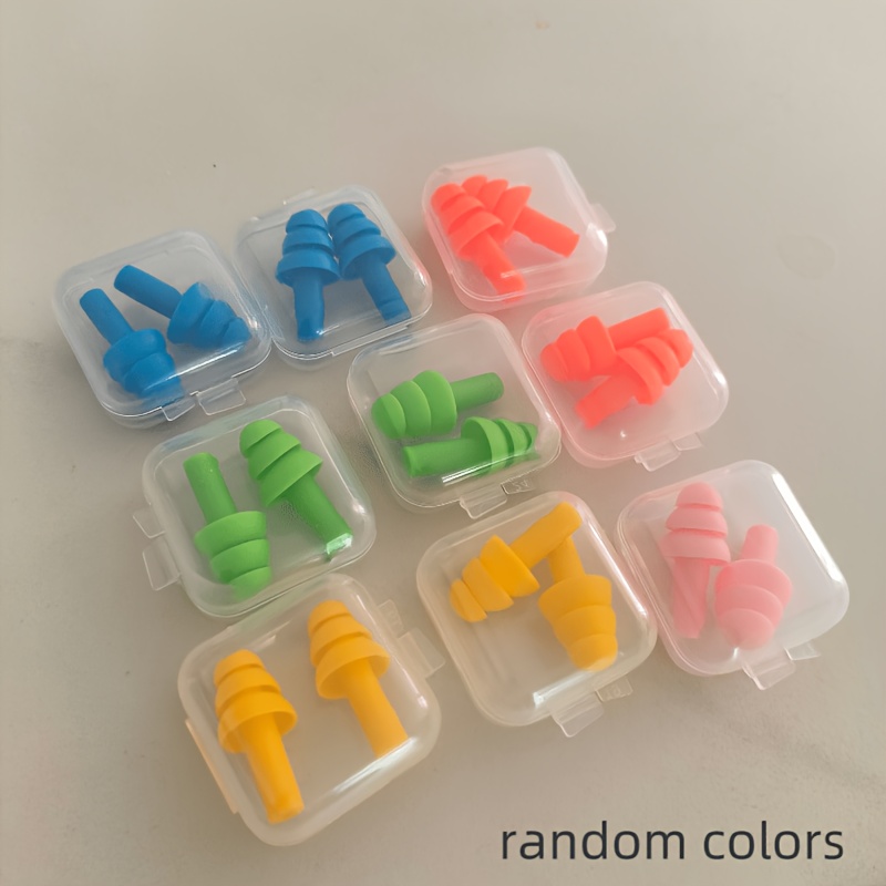 TEMU 27pcs (18pcs Earplugs And 9pcs Storage Boxes) Silicone Earplugs, Random Colors, Christmas Tree , Washable And Reusable For Day And Night.