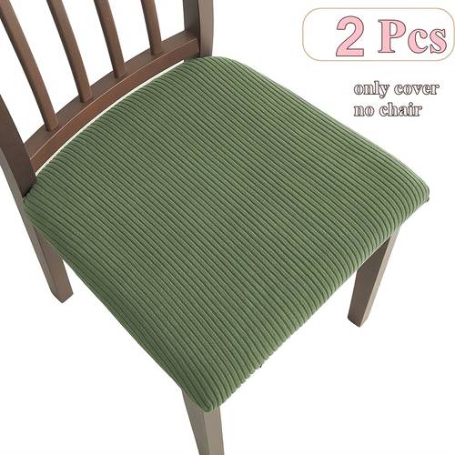 2 6pcs striped elastic chair cover fresh solid color chair cushion protective cover hotel decoration chair cushion cover